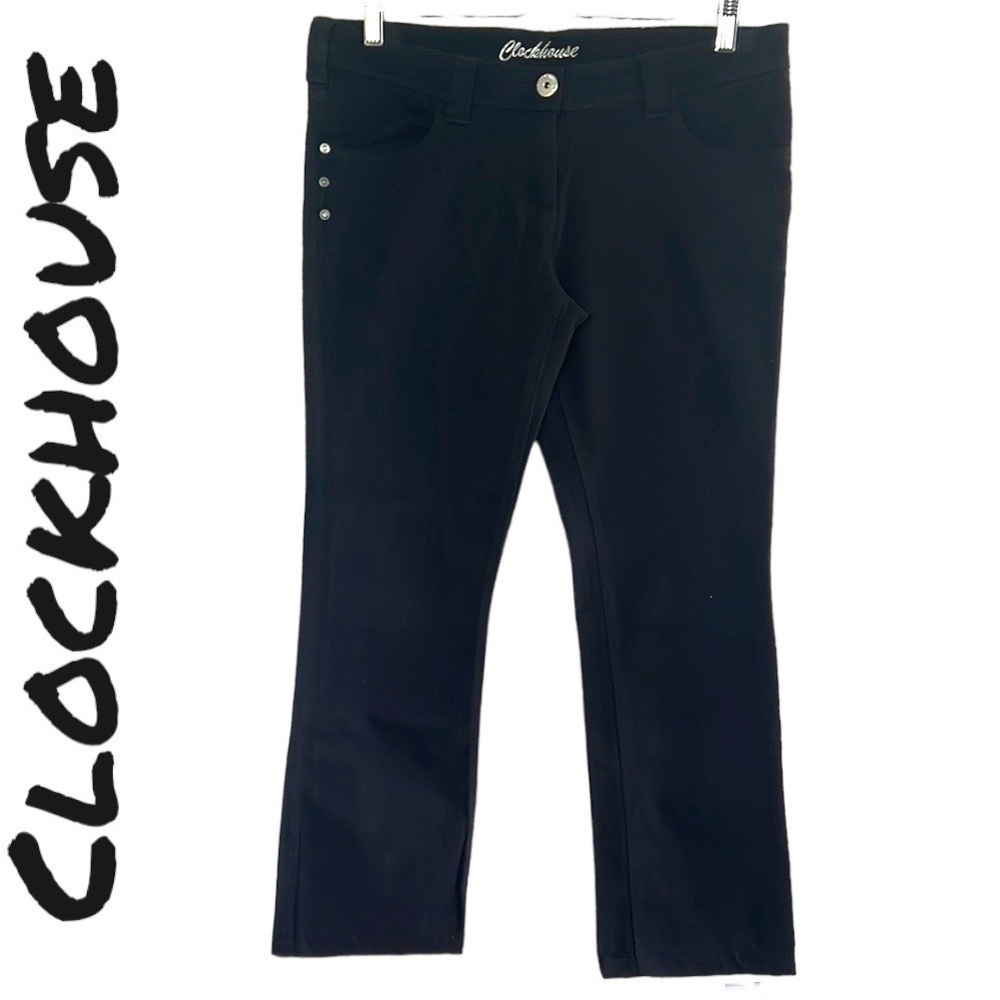 Clockhouse Black Mid Rise Straight Sequins Detailed Jeans Size EU 42